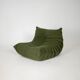 Togo set of armchair and pouf in khaki corduroy
