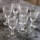6 old engraved crystal glasses