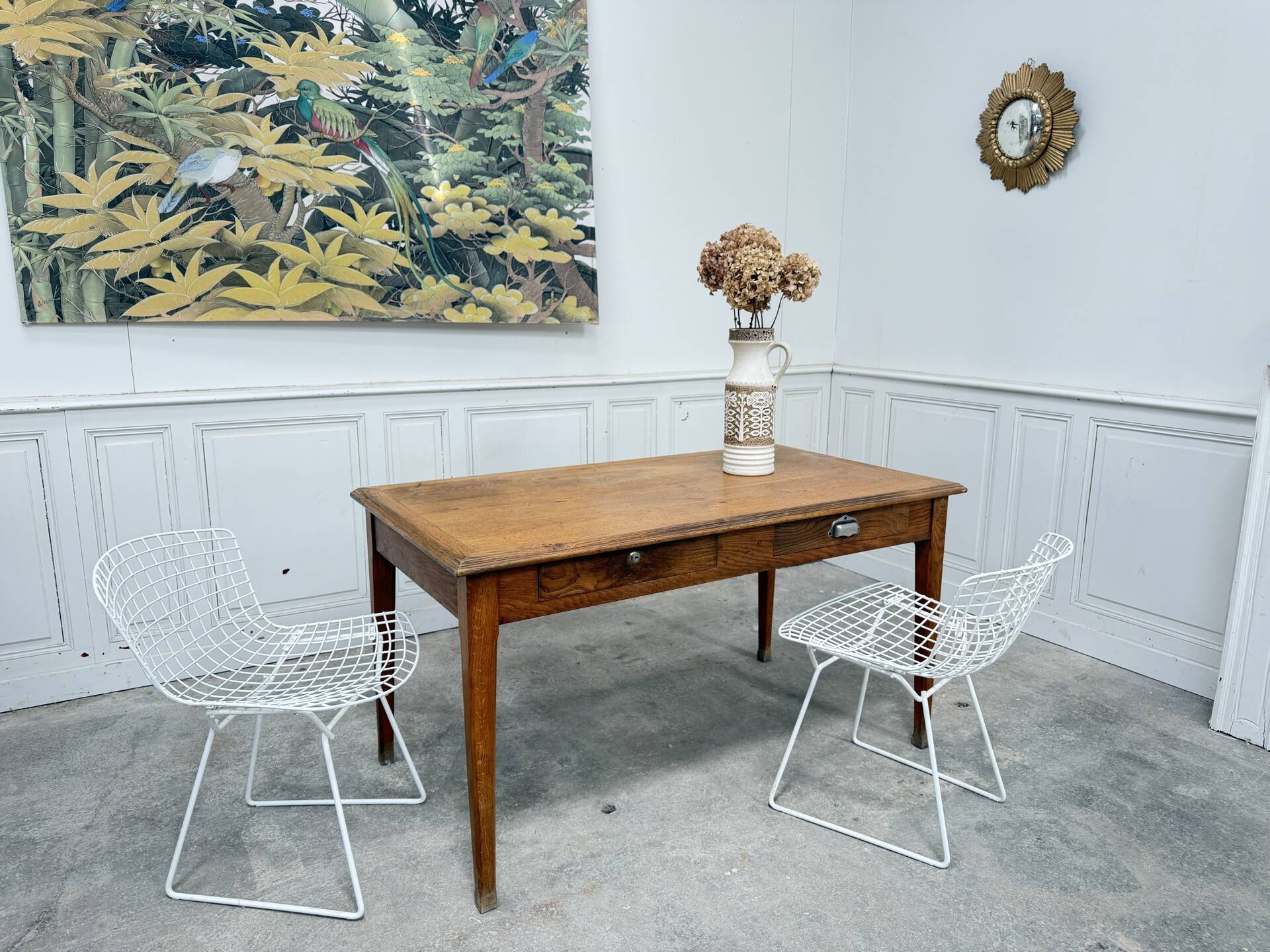 Old small farmhouse table from the 1930s.