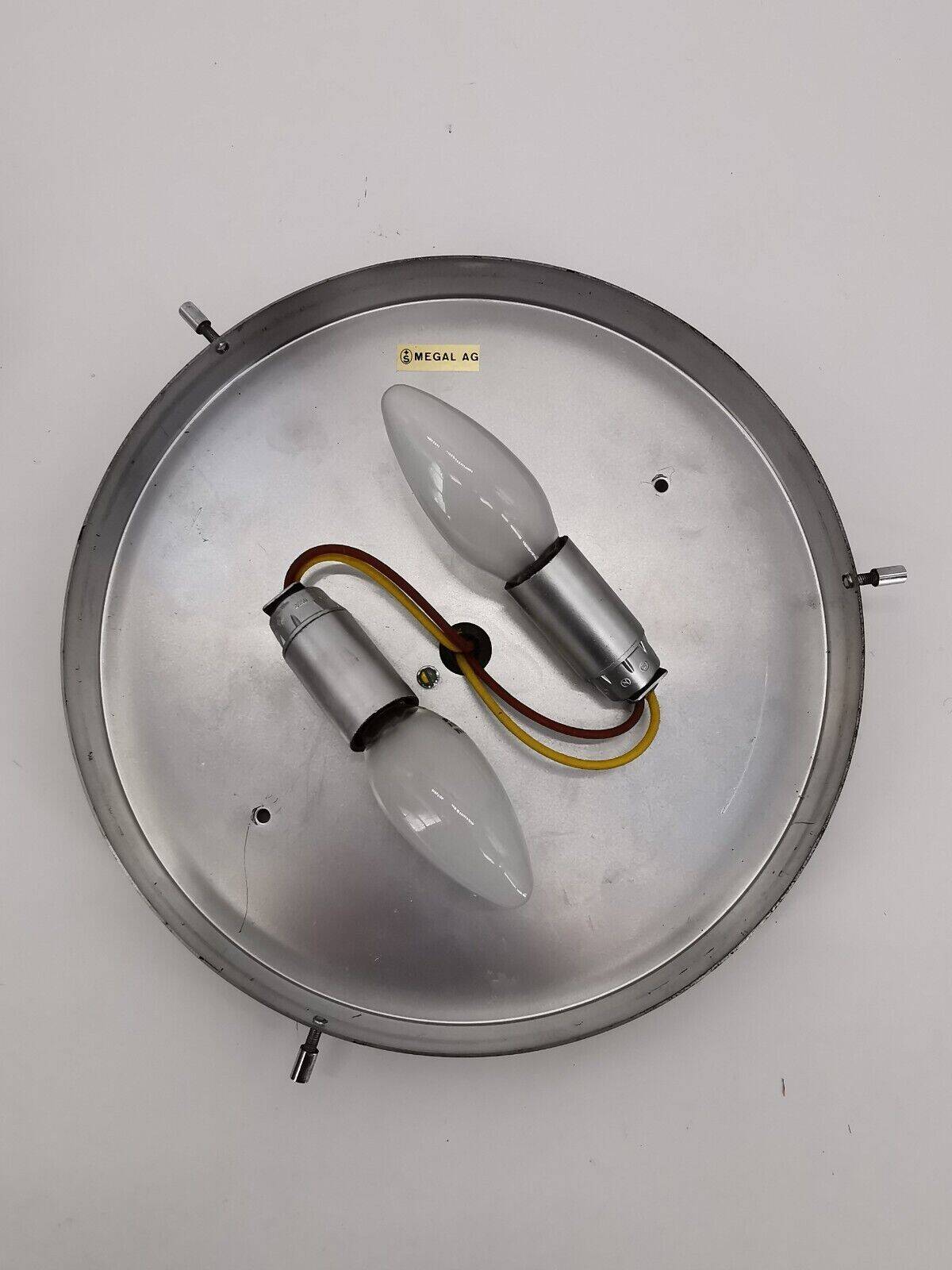 Vintage Swiss Pressed Glass Ceiling Lamp Megal AG