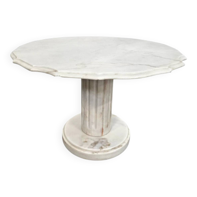 Marbre drapé blanc Italie / côté néoclassique / table basse