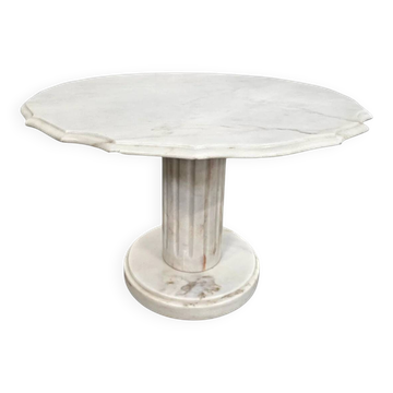 White drapery marble Italy / Neo Classic side / coffee table
