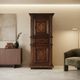 Antique baroque wardrobe in oak with safe, Italy, late 19th century.