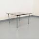 Vintage square coffee table in smoked glass and chrome metal from the 1970s.