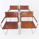 Matteo Grassi MG5 set of 4 leather cantilever chairs