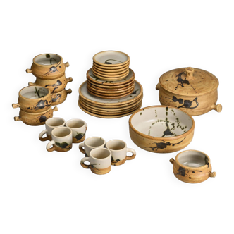 Stoneware service by Ateliers Madeleine Brault, France