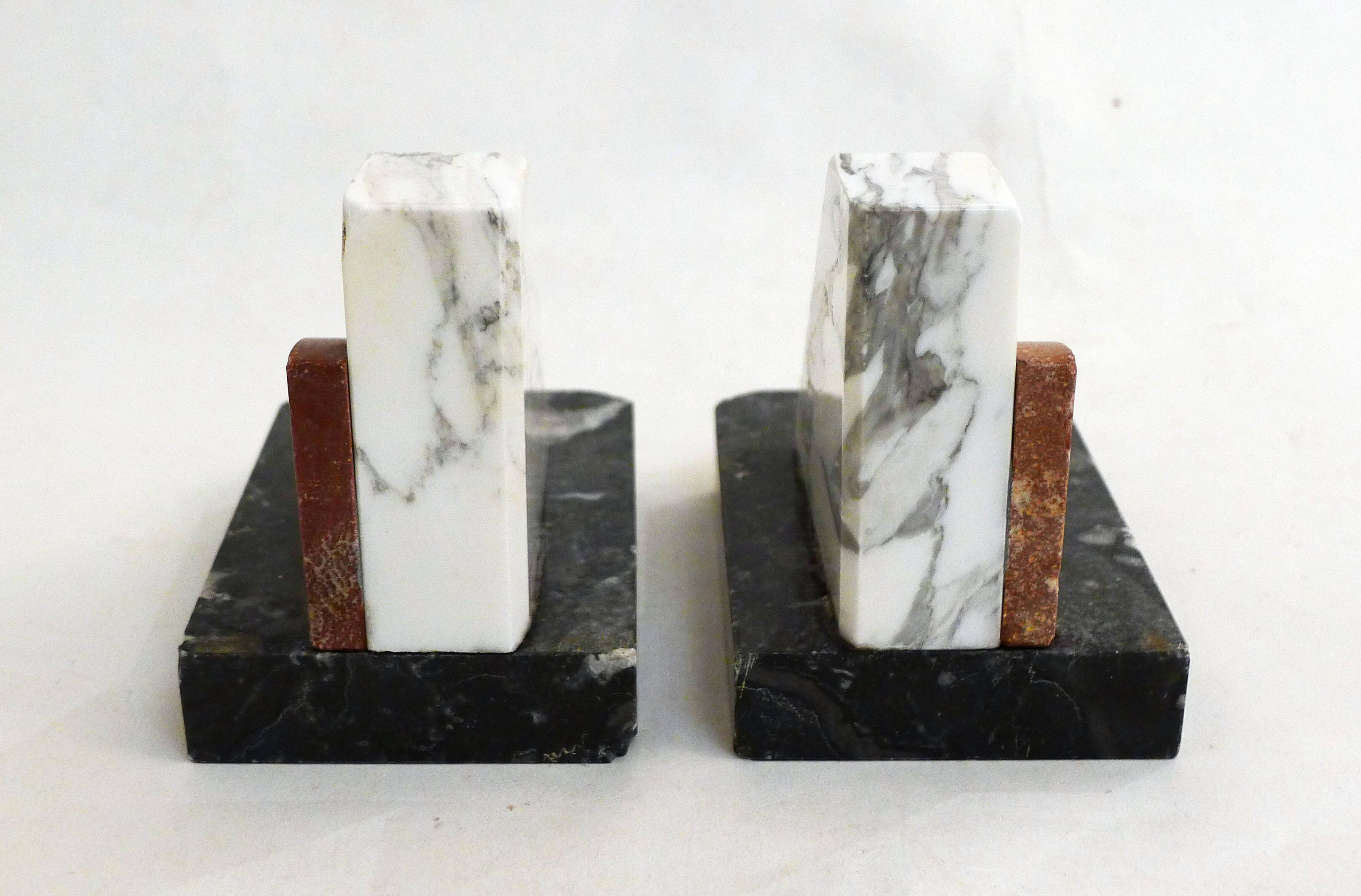 Art Deco marble bookends