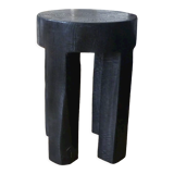 Black burnt teak stool