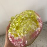 Old Clichy vase blown pink and yellow