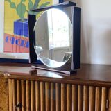 Mid-century teak table / wall mirror / vanity, Italy 1960s