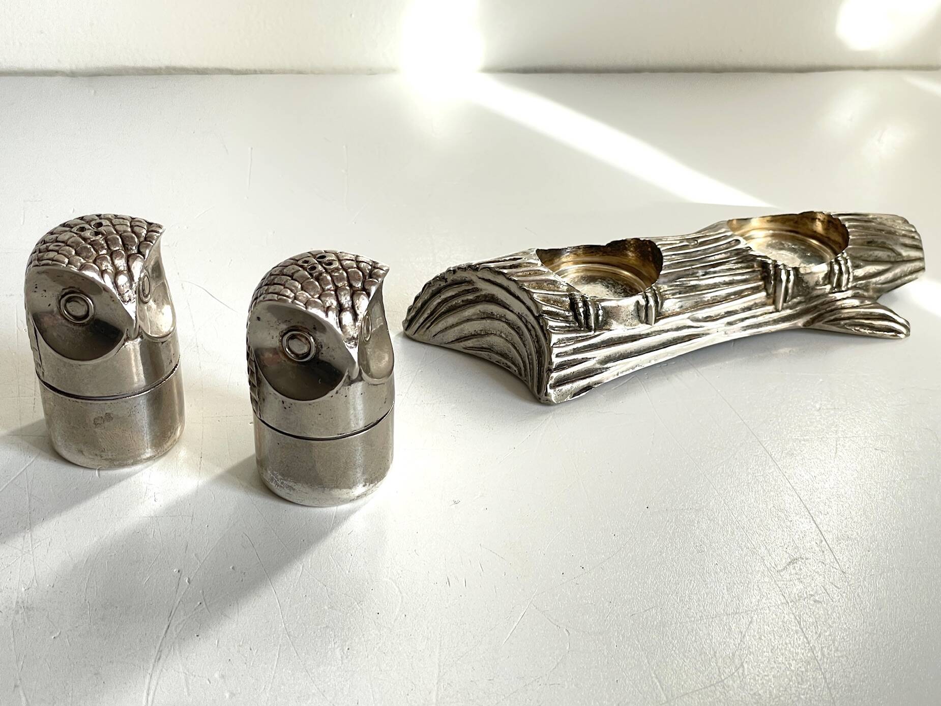 MH SALT PEPPER Service Silver Metal VINTAGE