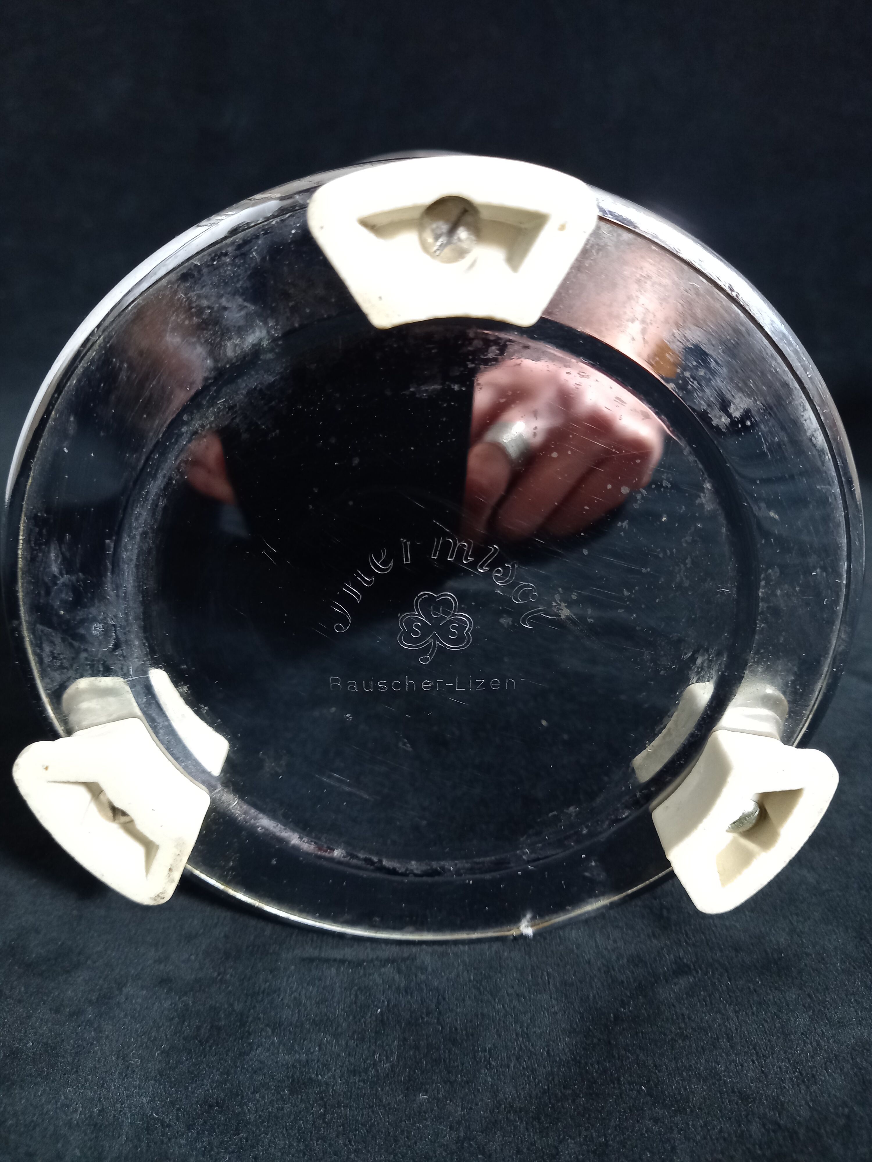 Large art deco insulating coffee maker in hammered metal and porcelain (by bauscher & sus)