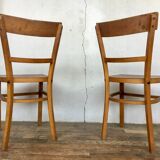 Paire de chaises bistrot troquet Fischel 1950