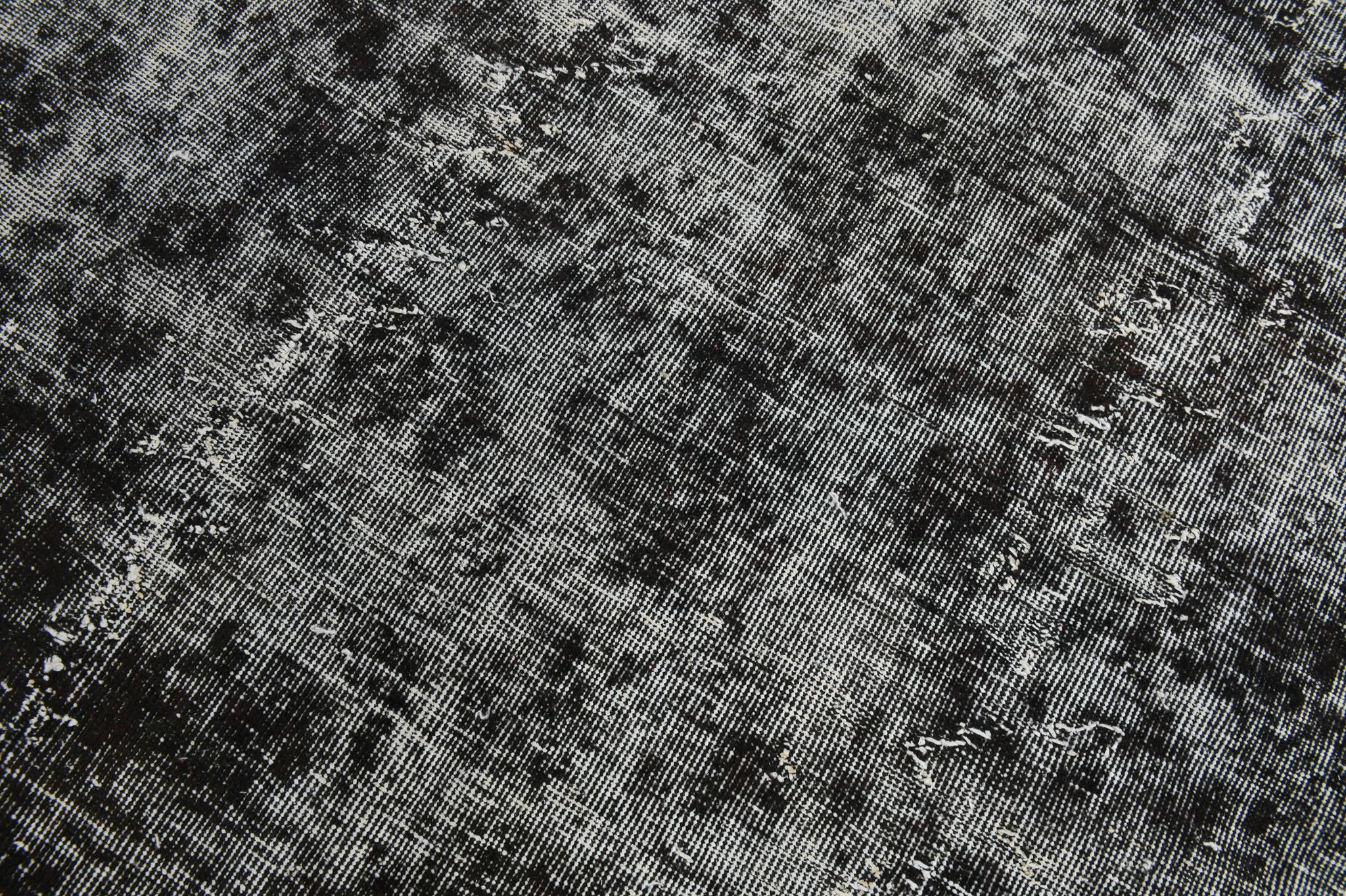 Black gray tones anatolian handmade vintage rug 260x158cm