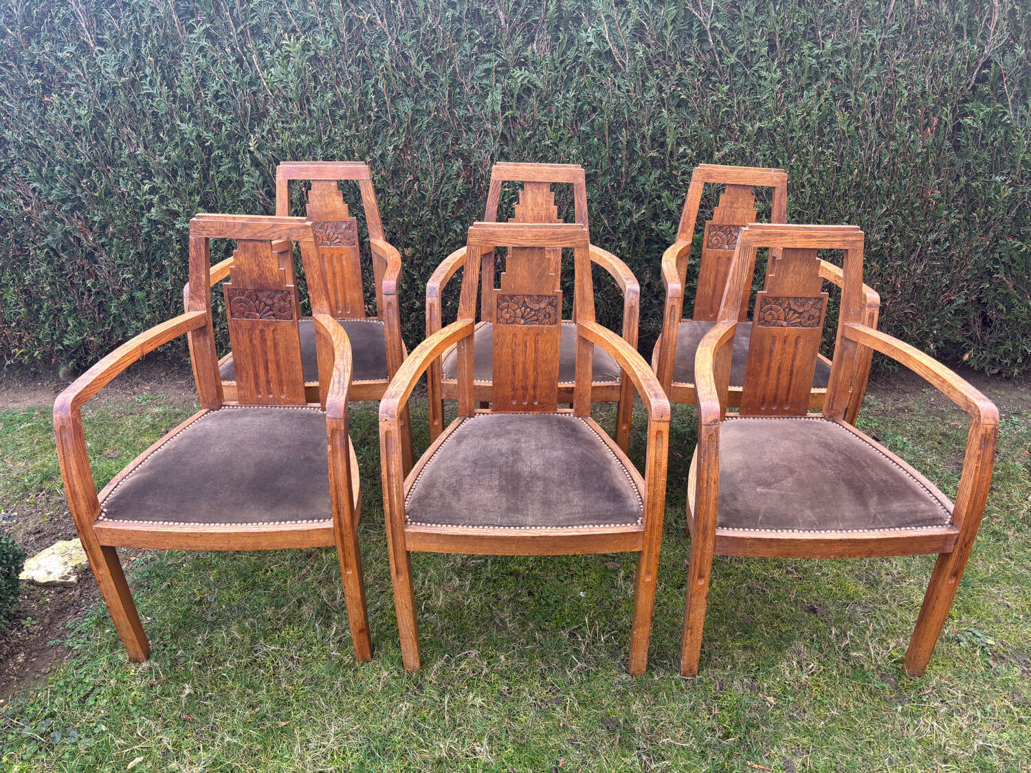 Art Deco style armchairs
