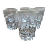 Lot de 6 verres à whisky en cristal DAUM France - Modèle Blanzey