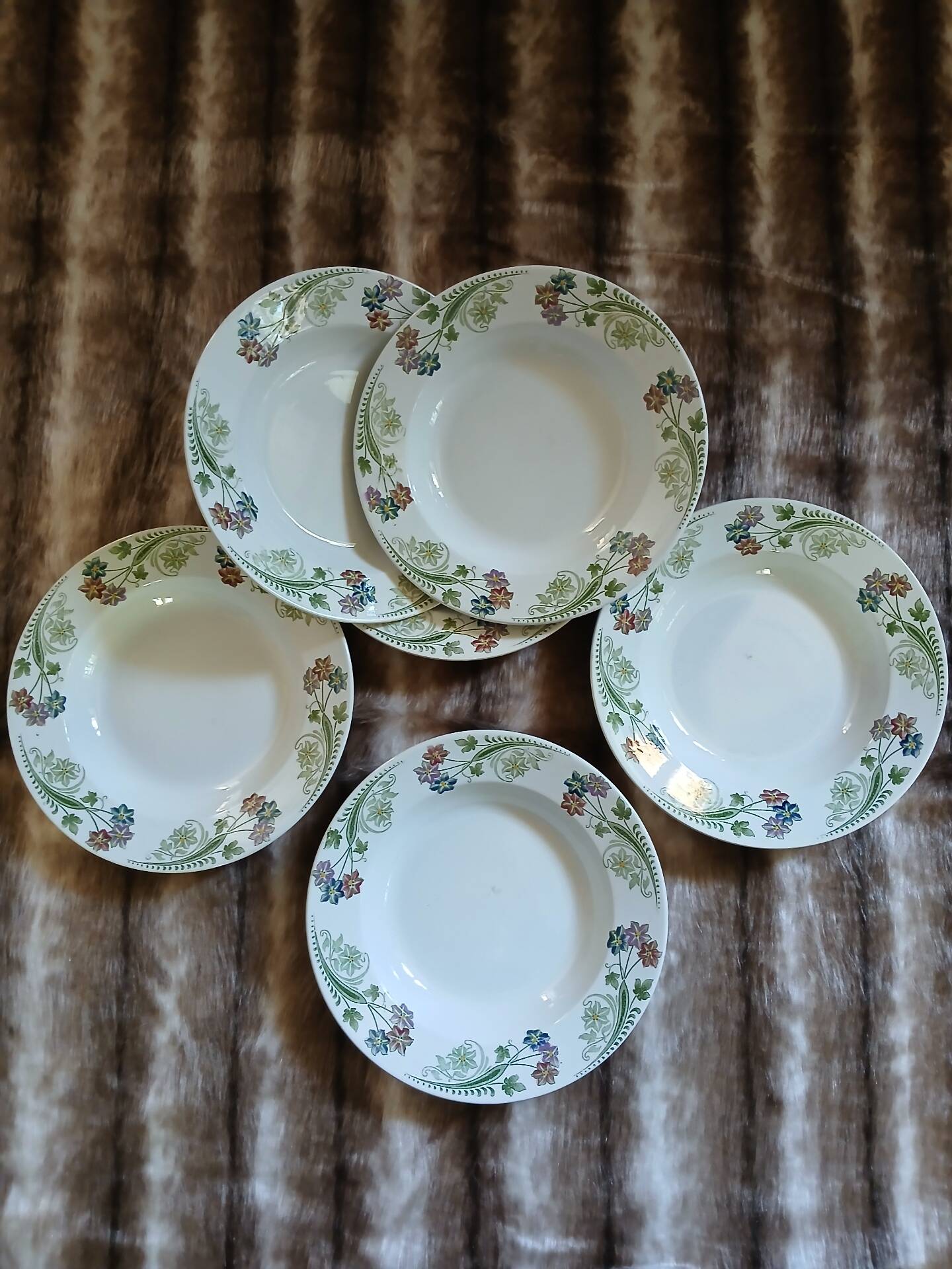 6 antique deep plates U&C Sarreguemines