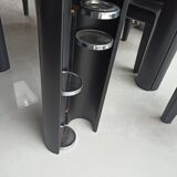 Square table mutlifunction Italian design, signed reversible board for the game, bar legs