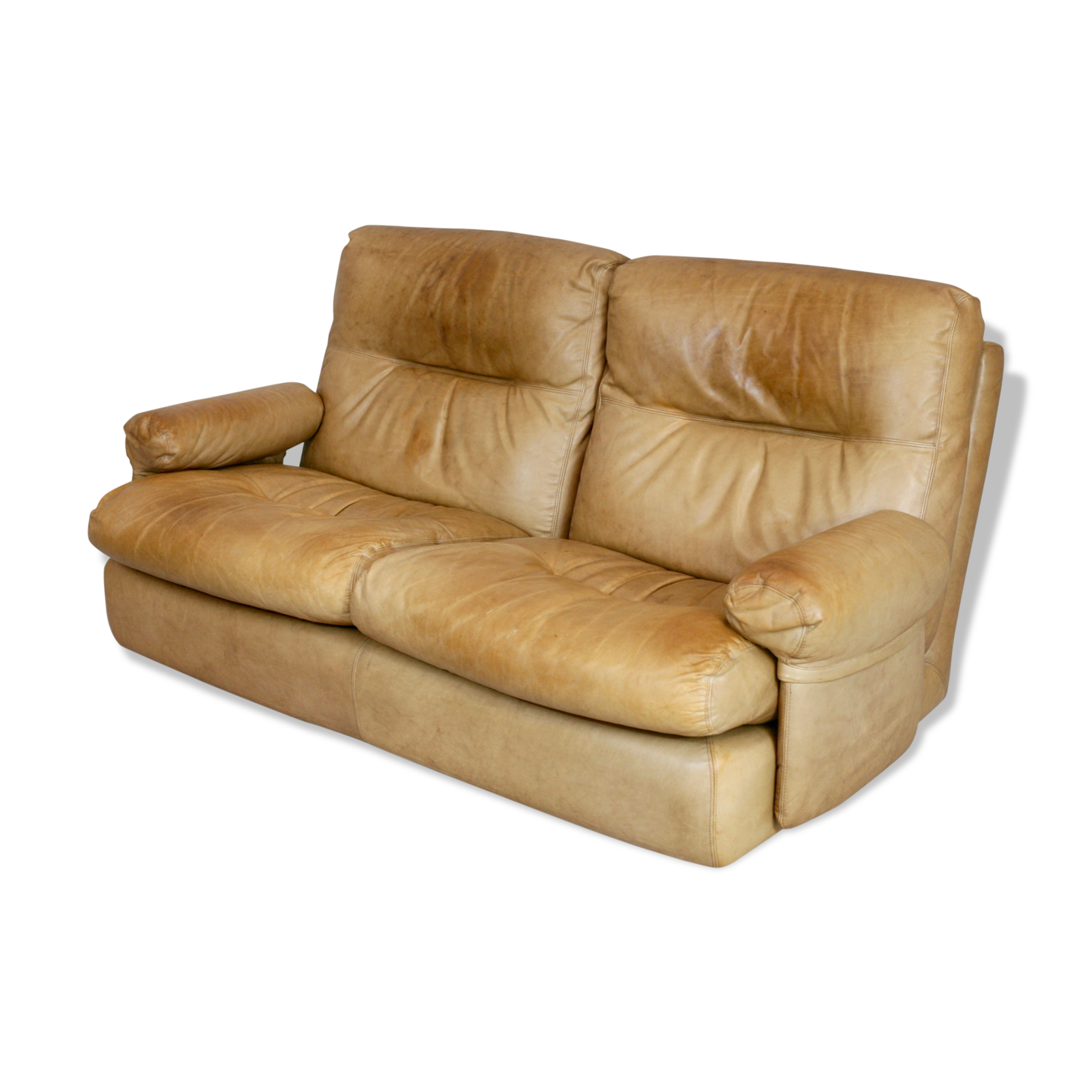 Leather sofa, Albany model, late 70's, Roset edition