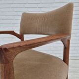 1960s, Danish chair, solid teak wood, furniture velour.