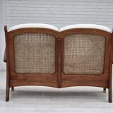 1970s, Danish 2-seater sofa by Klaus Wettergren, cotton fabric, teak wood.