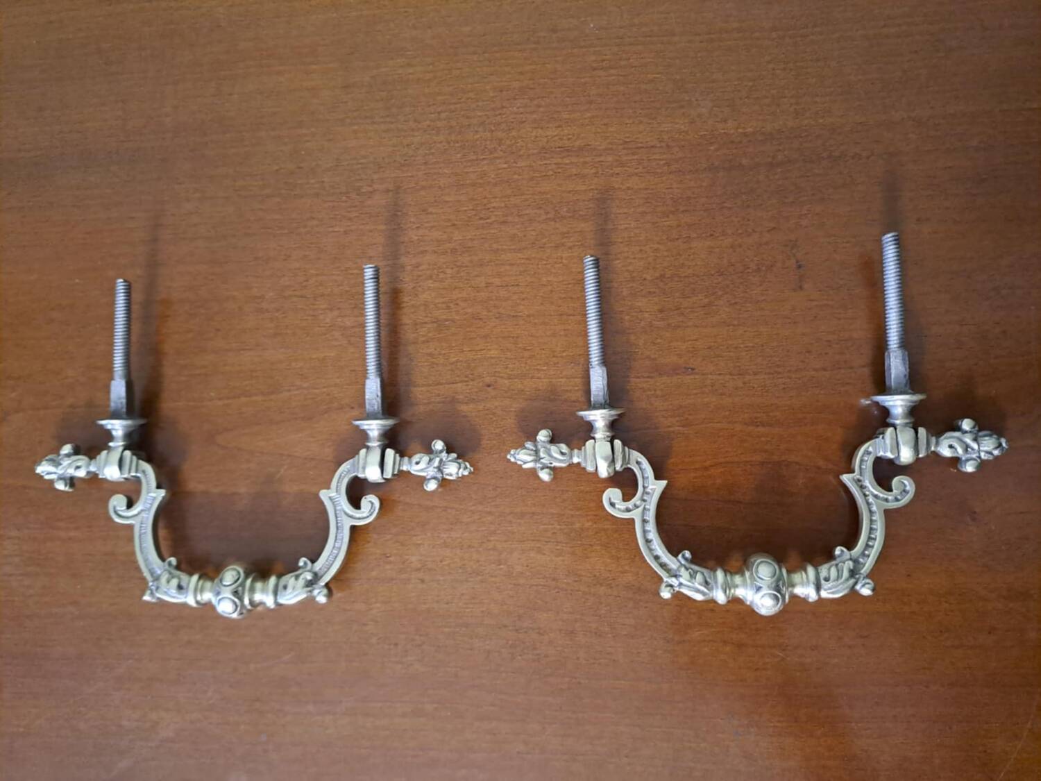 2 gilded bronze handles