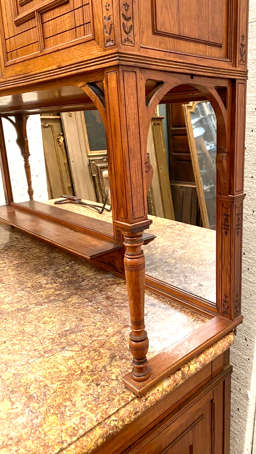 Showcase sideboard Louis XVI style solid wood XIX century