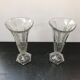 Pair of old art deco style vintage molded glass vases