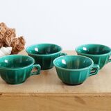 Set of 4 green cups 60s