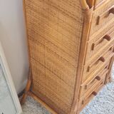 Rattan chest of drawers from the 1970s.