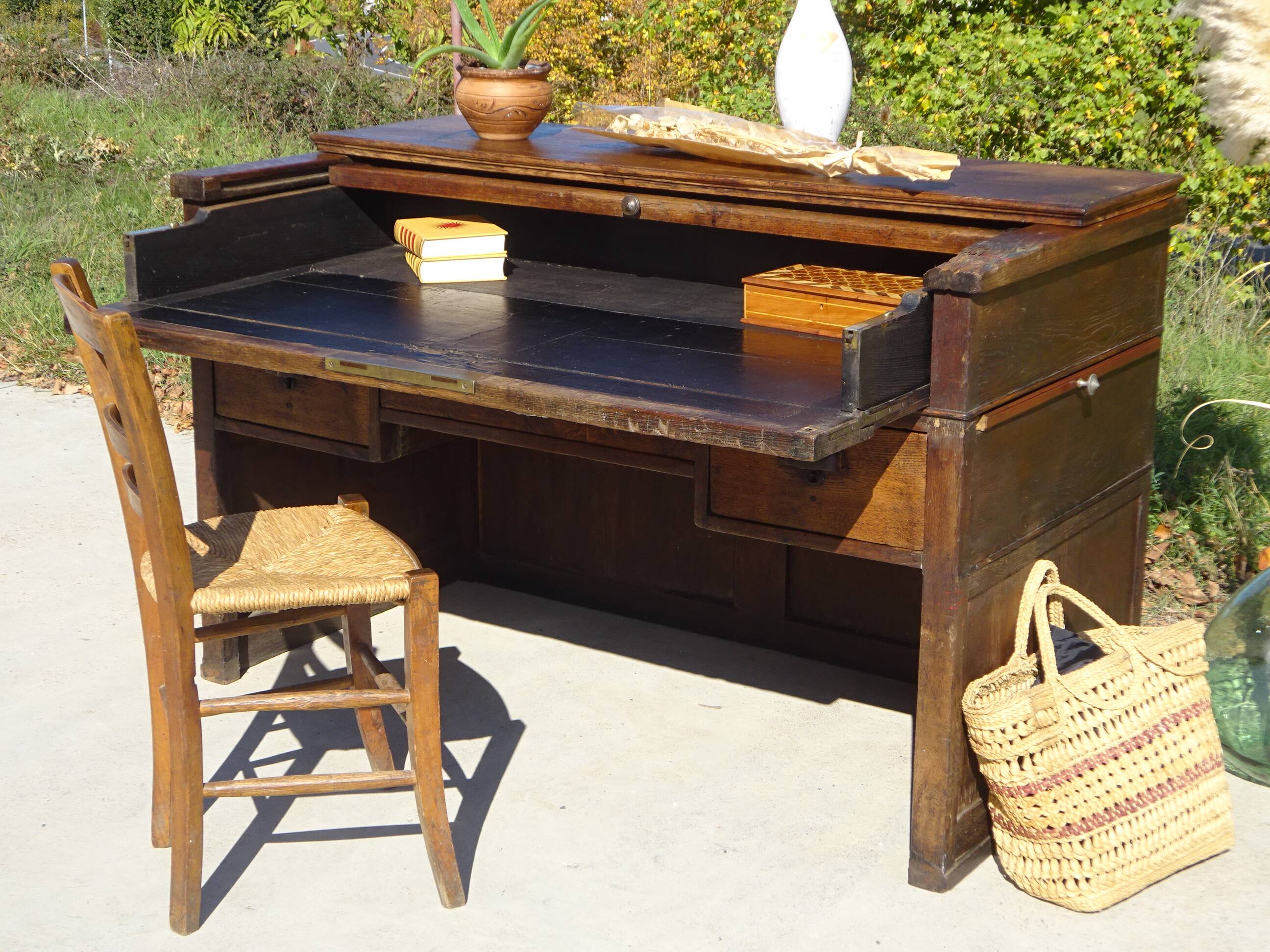 Office furniture, old glove maker's table.
