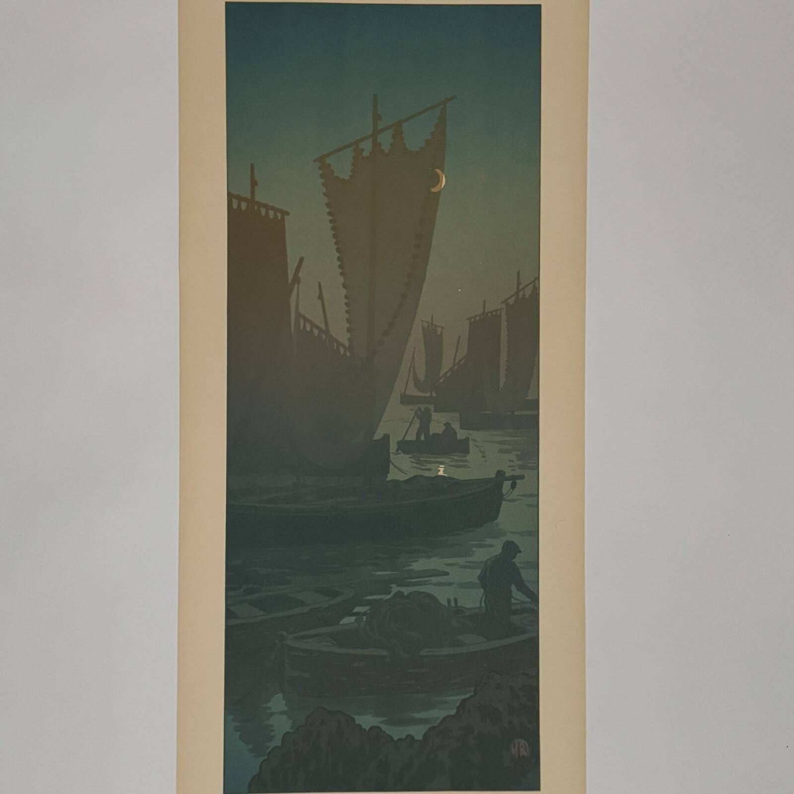 Lithographie par Henri Rivière La Féérie des Heures Le Premier Quartier