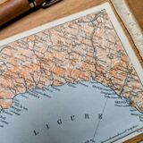 Printed in 1909, map of the Ligurian coast