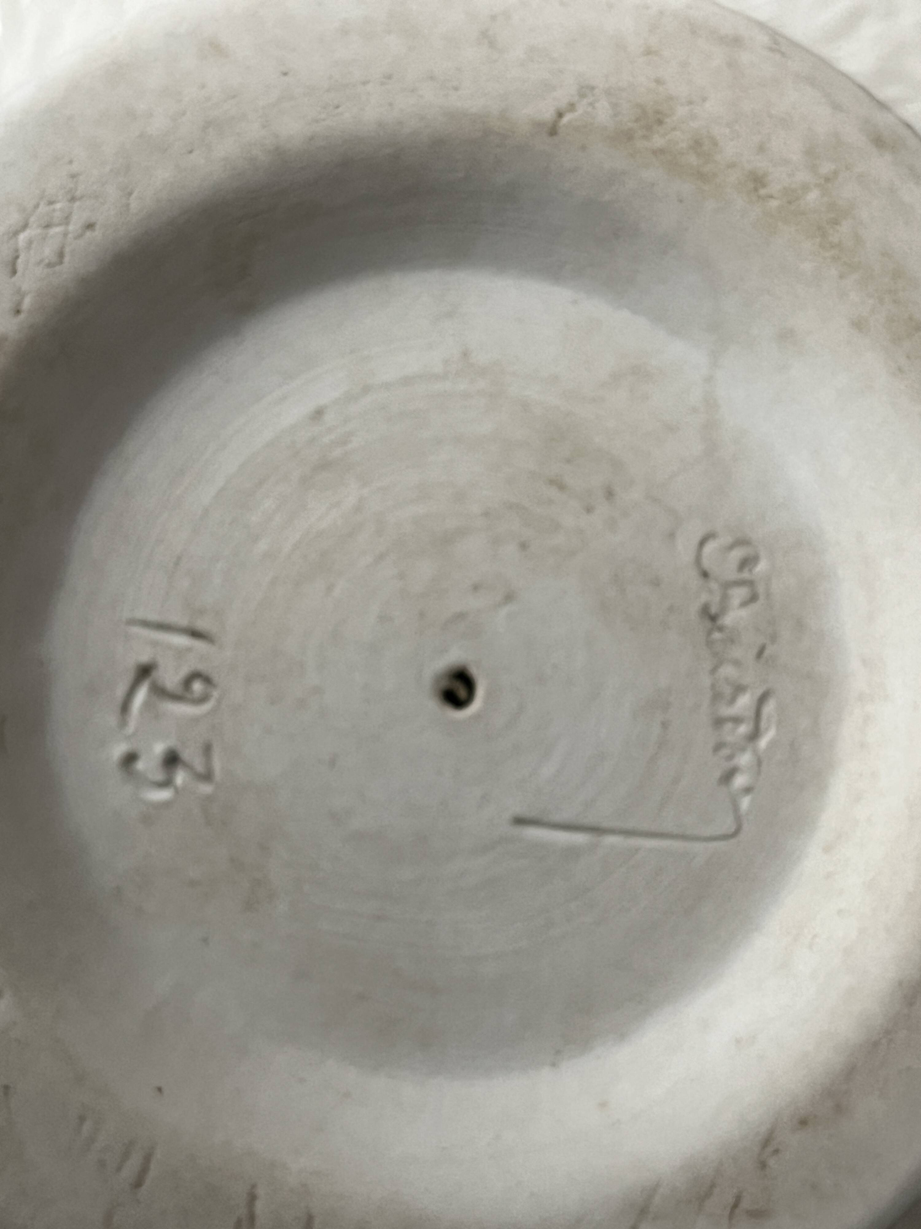 Art Deco polychrome ceramic cup with geometric patterns, 20th century