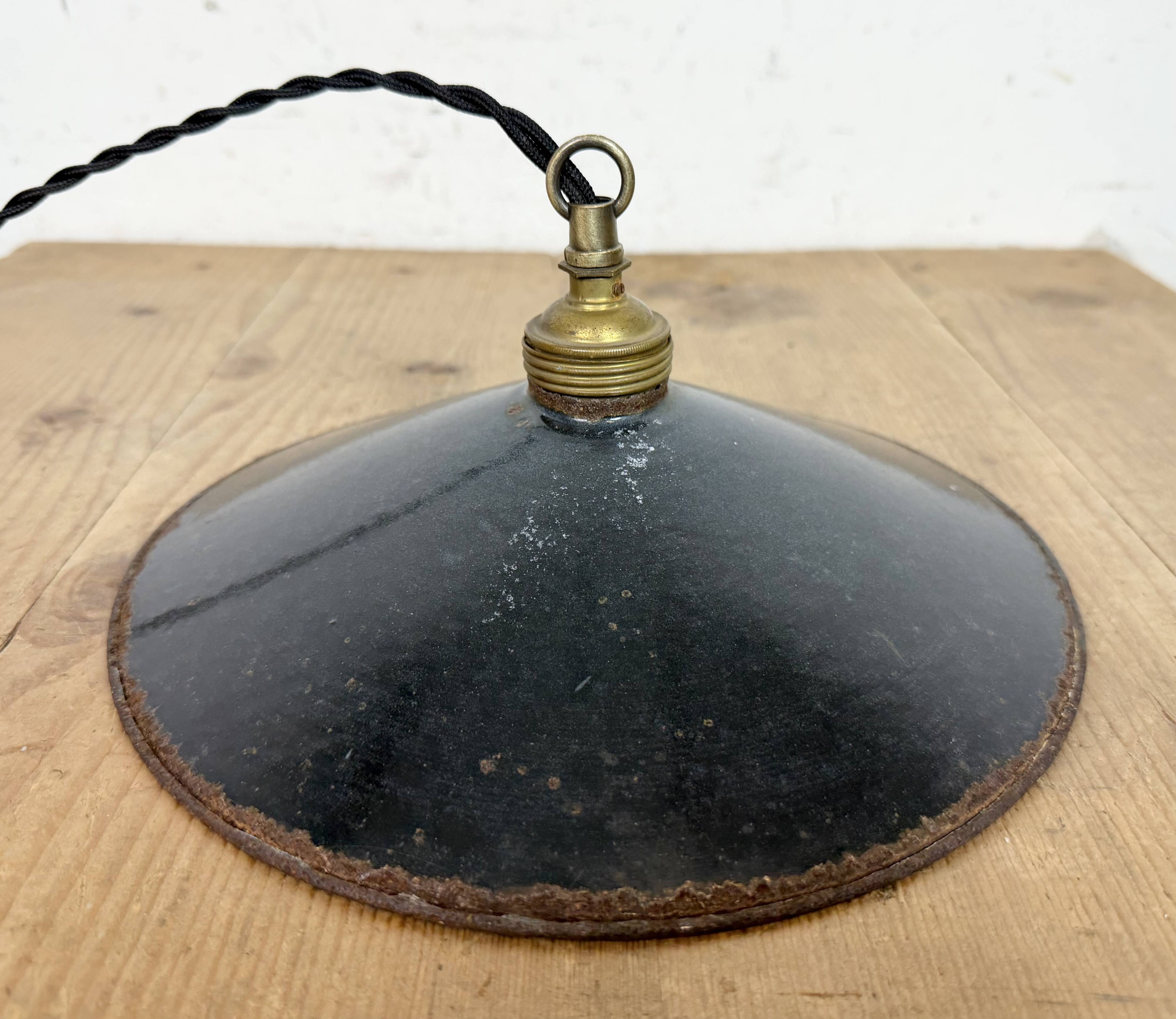 Industrial Black Enamel Light, 1930s