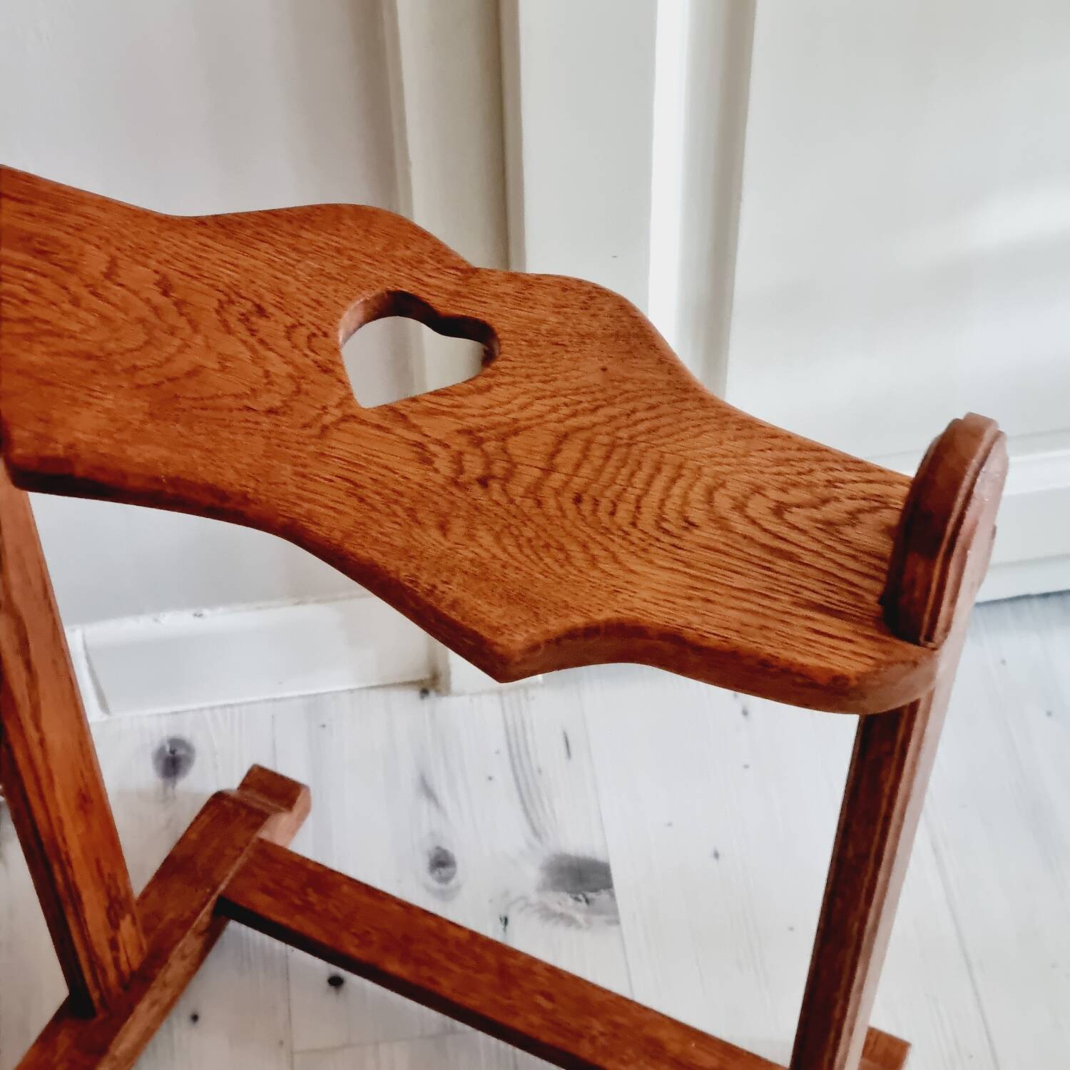 Old rustic wood towel rack heart