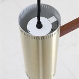 Rare lampe suspendue "Cylinder III" par Jo Hammerborg pour Fog & Mørup / années 1960 / design danois moderne du milieu du siècle / Teck / Laiton