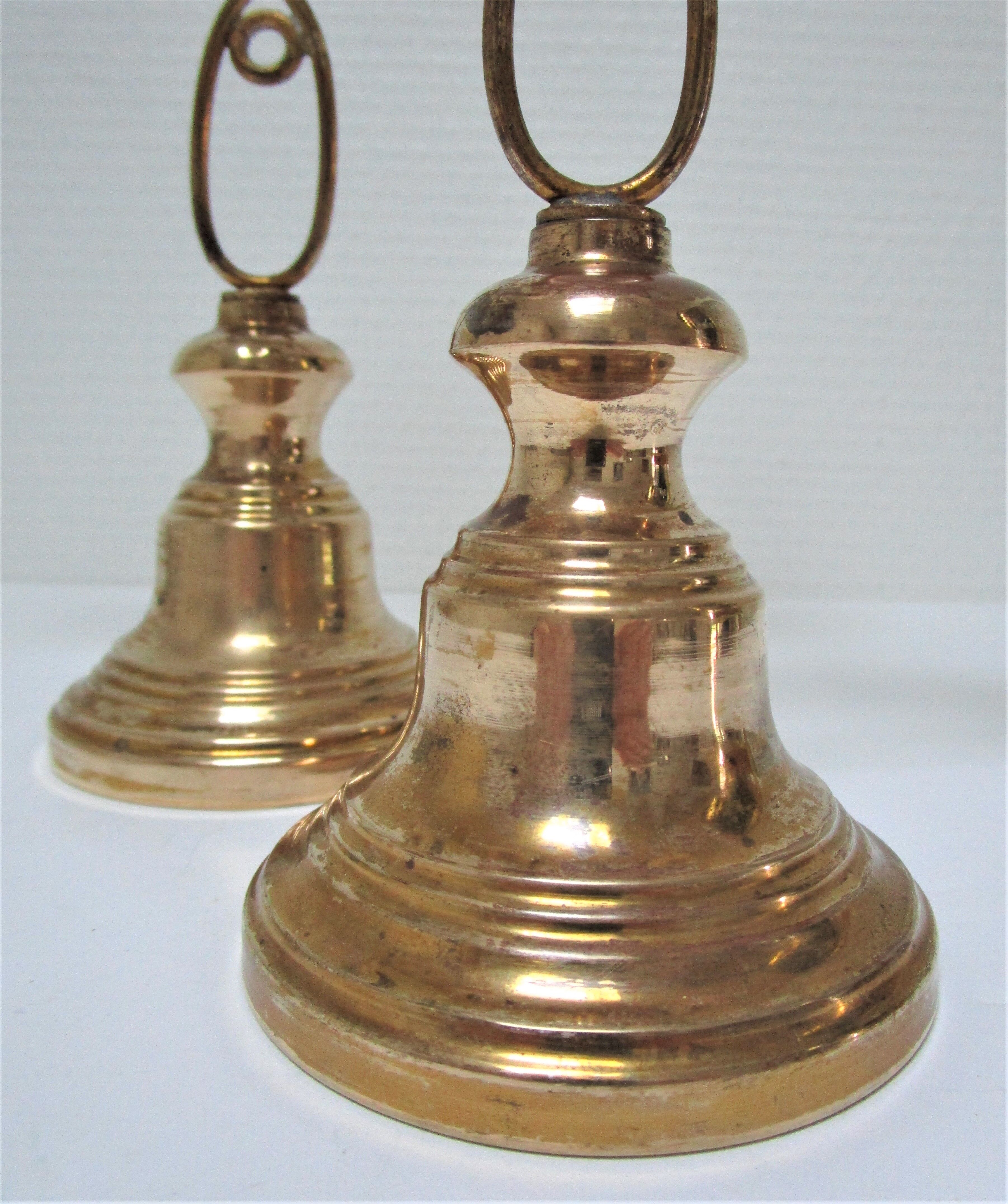 Pair of brass and three-pointed stone candelabra candle holders early twentieth century