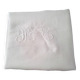 Nappe ancienne en lin blanc monogrammée MC  1.68 X 1.70 m