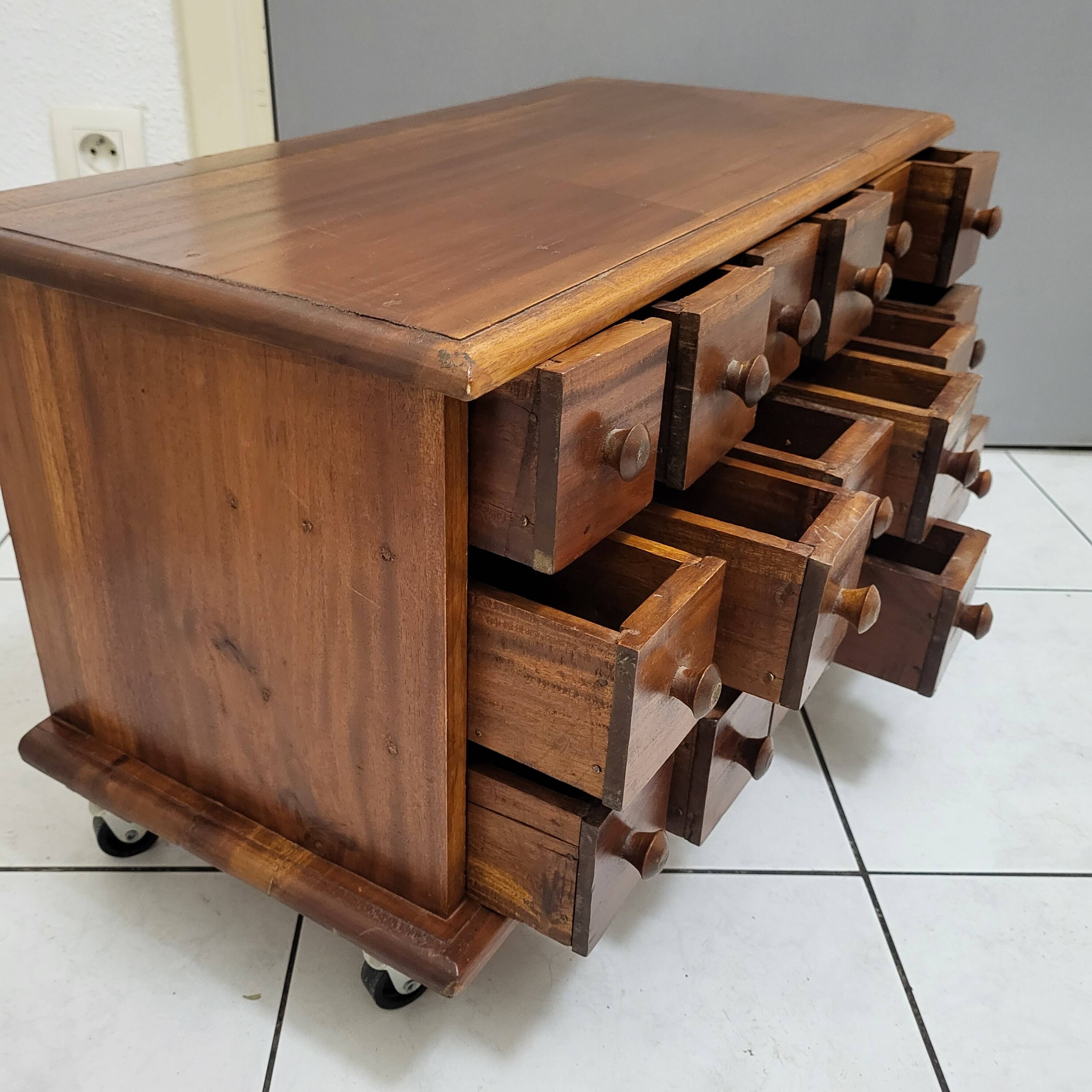 Trade furniture, apothecary in oak, late 19th century.