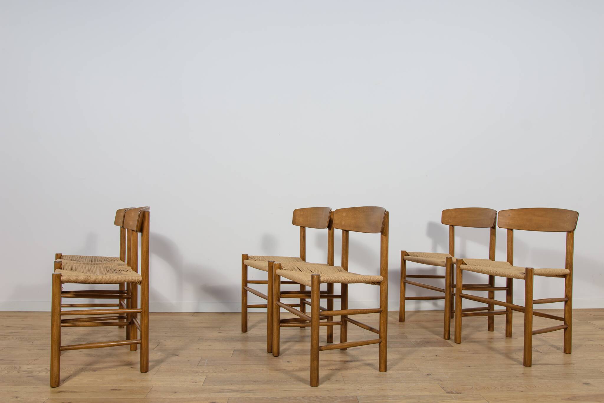 J39 Folkchairs Chairs by Børge Mogensen for FDB Møbler, Denmark, 1960s, Set