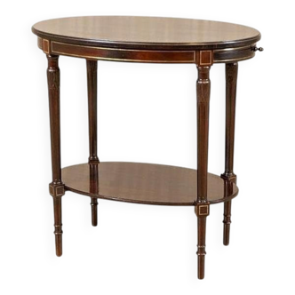 Early 20th Century English Walnut Oval Coffee Table, 1950s