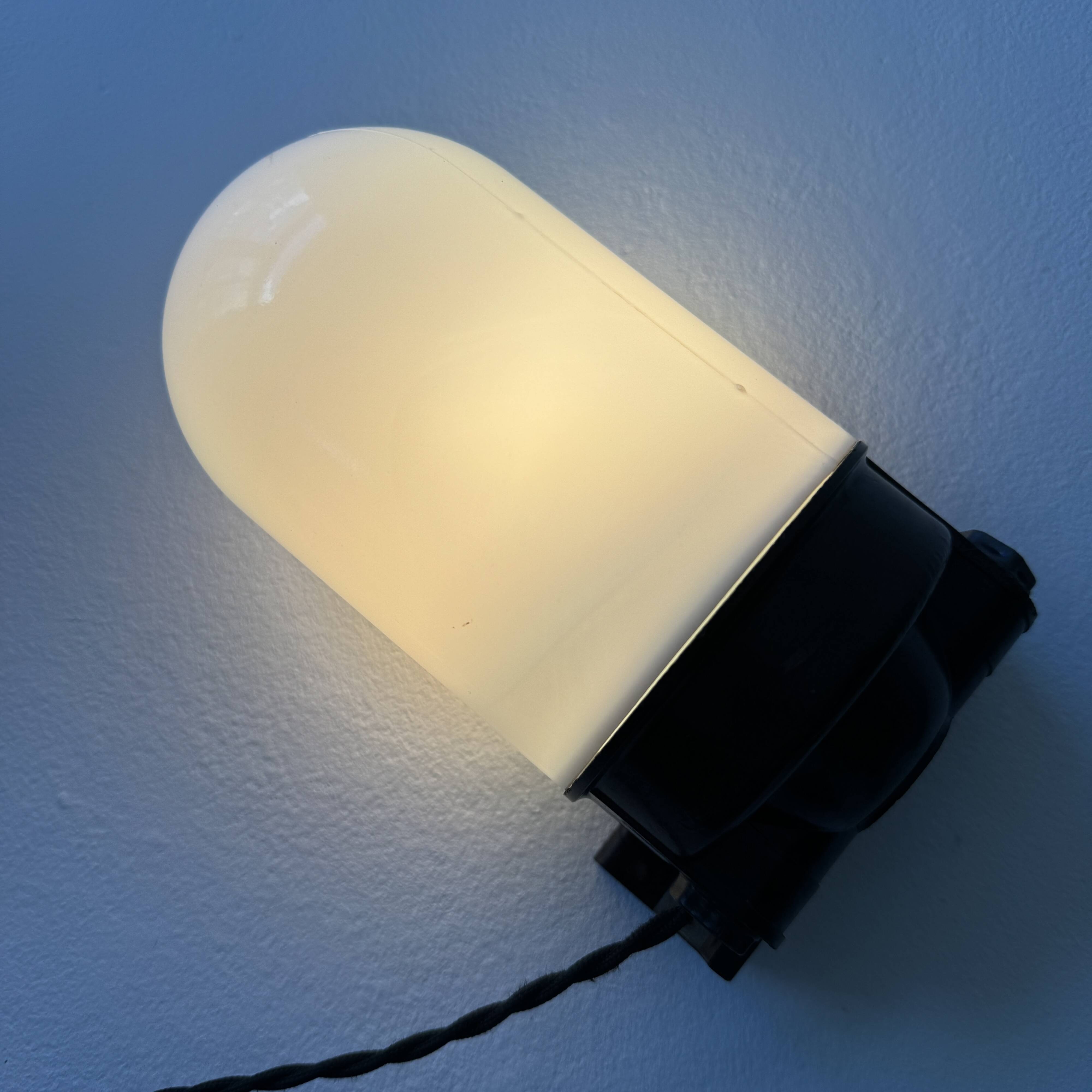 Vintage "block" applied light in opaline