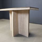 Console vintage en travertin et laiton, années 1970