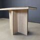 Vintage travertine and brass console table, 1970s