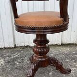 Mid-19th century solid walnut harpist's chair