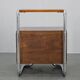 Restored Bauhaus chrome and walnut nightstand, Czechoslovakia 1940s