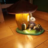 Ceramic lamp children's room, hare and tortoise