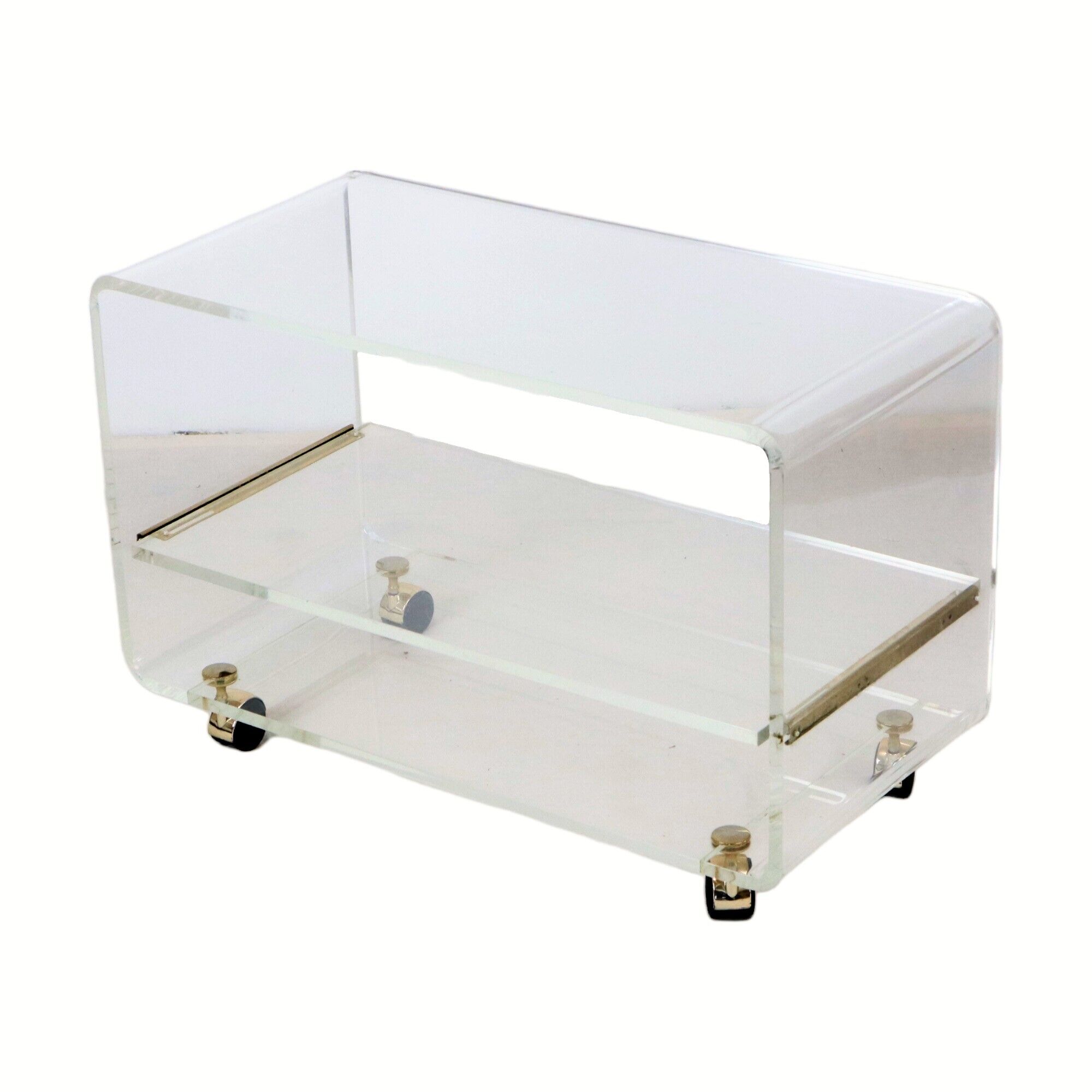 Design TV furniture Coffee table Plexiglas Perspex David Lange Les Invisibles 1970