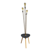 Three-light painter's table lamp in brass from the 1950s.